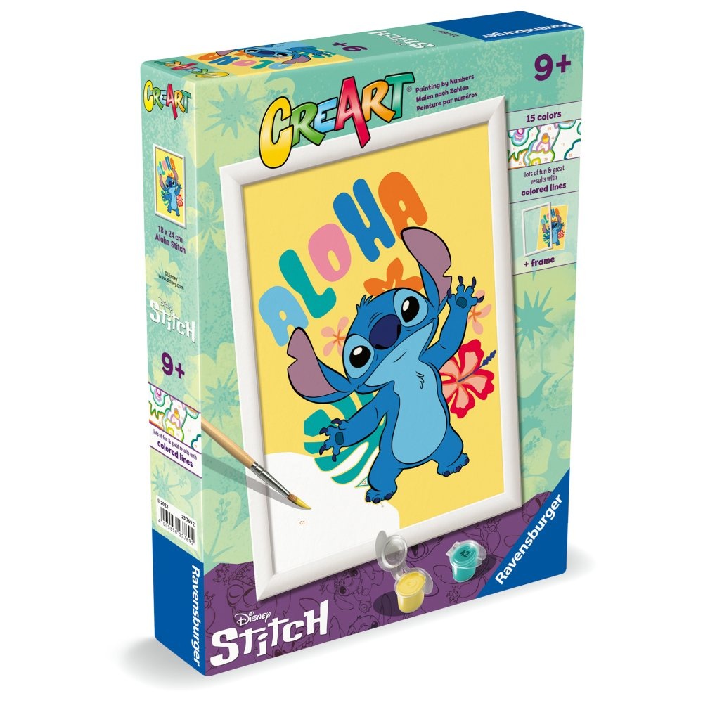 Ravensburger - CreArt pictura pe numere pentru copii Aloha Disney Stitch - 1 | YEO