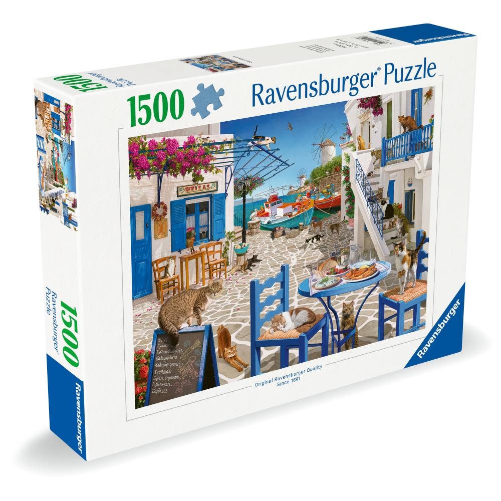 Ravensburger - Puzzle pisici in Mykonos Grecia 1500 piese - 1 | YEO