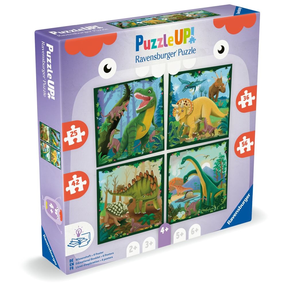 Ravensburger - Puzzle Up dinozauri 4 puzzle 25 36 42 56 piese - 1 | YEO