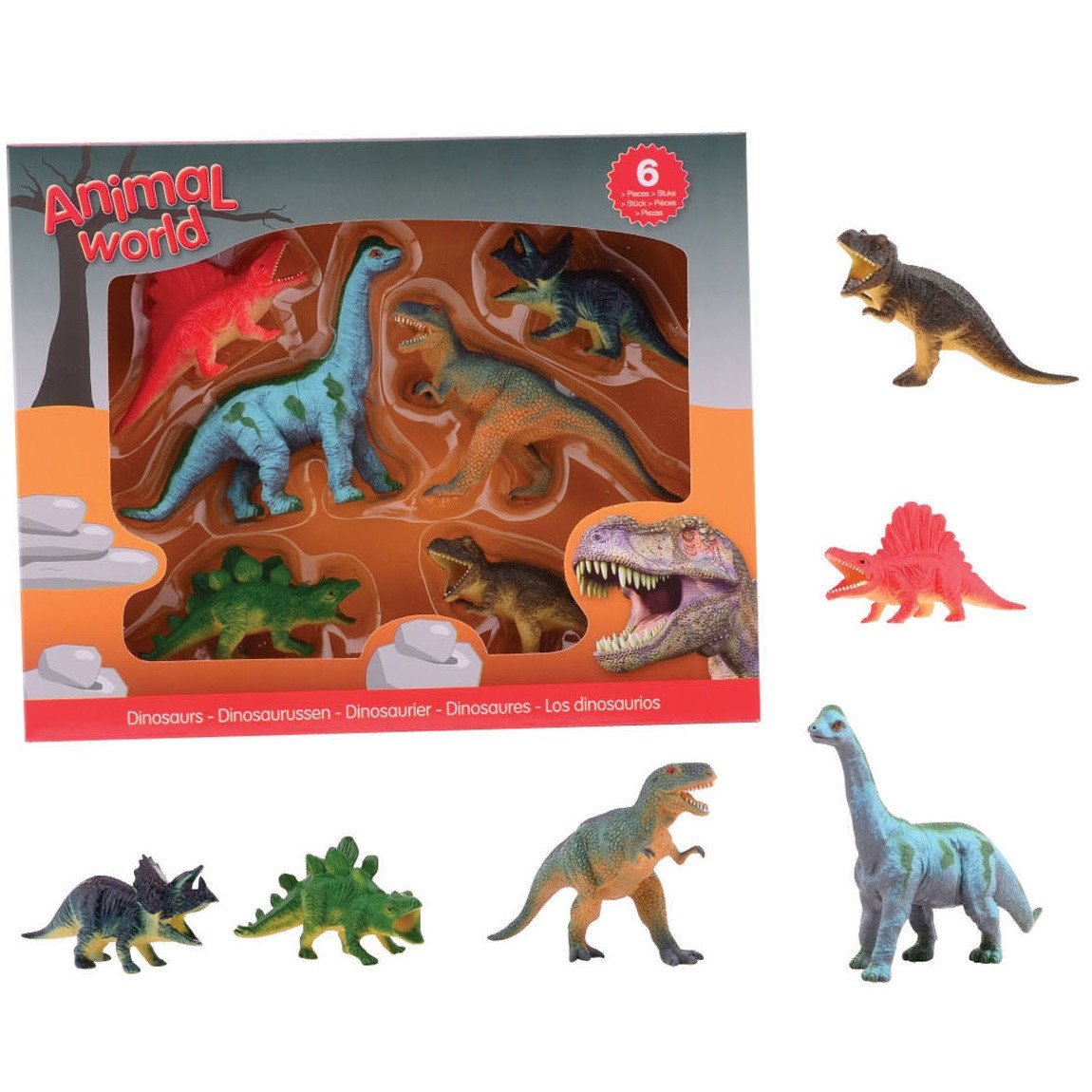 Set 6 figurine din cauciuc - Dinozauri - 2 | YEO