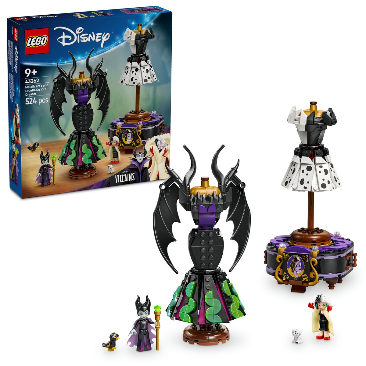 Set LEGO Disney - Rochiile lui Maleficent si Cruella De Vil (43262)