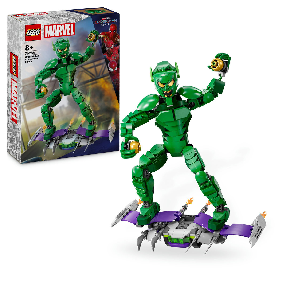 Set LEGO Marvel Super Heroes - Figurina de constructie Green Goblin (76284)