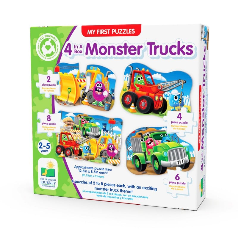 Set Primele Mele 4 Puzzle-Uri Monster Truck