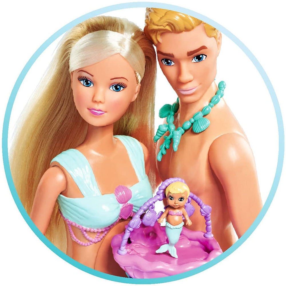 Set Simba Steffi Love Mermaid Family papusa Steffy 29 cm, papusa Kevin 29 cm si accesorii - 1 | YEO