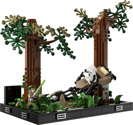 Lego Star Wars Diorama De Urmarire Cu Speederul Pe Endor 75353