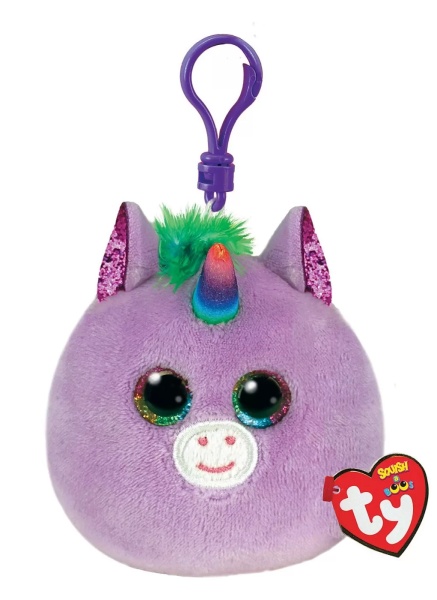 Plus Breloc Ty 8.5Cm Squishy Beanies Unicorn Rosette Violet