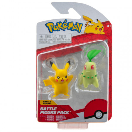 Set figurine de actiune, Pokemon, Chikorita & Pikachu, 2buc