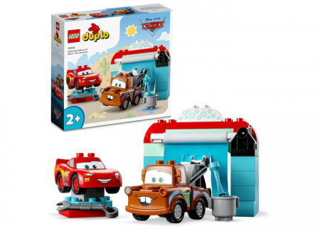 Set LEGO DUPLO - Distractie la spalatorie cu Lightning McQueen si Mater (10996)