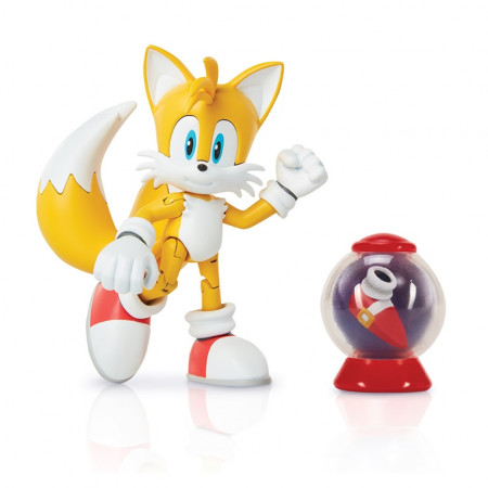 Figurina Articulata Sonic 10 Cm Cu Accesorii - Modern Tails With Fast Show Item Box
