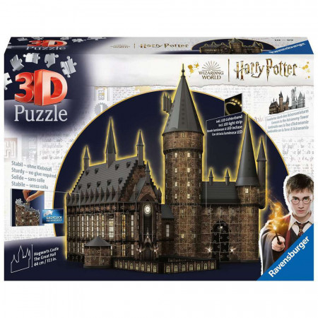 Puzzle 3d Ravensburger, Cu Led Harry Potter Sala Principala 540 Piese