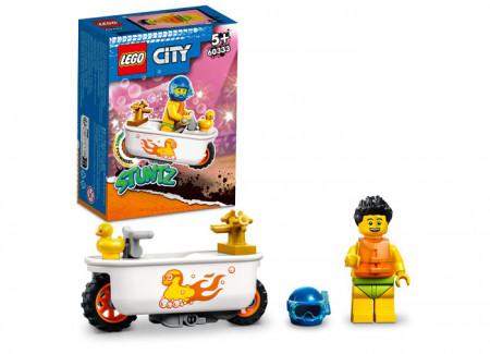 Set LEGO City - Motocicleta de cascadorii cu cada (60333)
