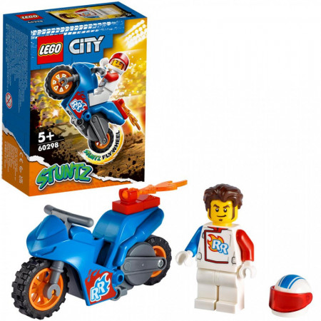 Set LEGO City - Motocicleta de cascadorii cu racheta (LEGO60298)