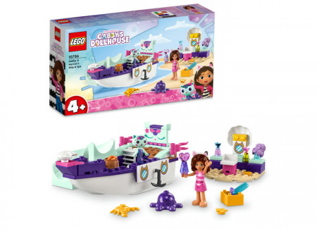 Set LEGO Gabbyʼs Dollhouse - Barca cu spa a lui Gabby si a Pisirenei (10786)
