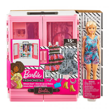 Barbie Dulapior Cu Hainute Si Papusa