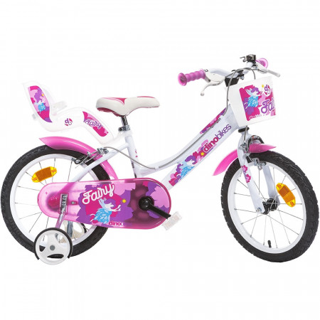 Bicicleta copii Dino Bikes 16' Fairy alb si roz