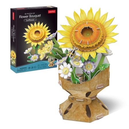 Cubic Fun - Buchet de flori 3D Floarea Soarelui 102 piese
