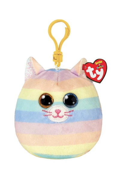 Plus Breloc Ty 8.5Cm Squishy Beanies Pisicuta Heather