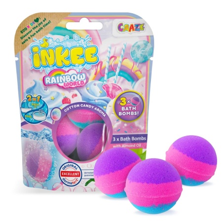 Craze - Bile de baie Inkee 3 buc curcubeu parfumat