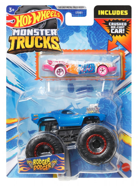 Hot Wheels Monster Truck Si Masinuta Metalica Rodger Dodger
