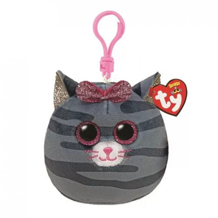 Plus Breloc Ty 8.5Cm Squishy Beanies Kiki Pisicuta Gri