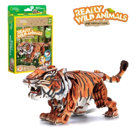 Cubic Fun - National Geographic Animale Salbatice Puzzle 3D Tigru Siberian 87 piese