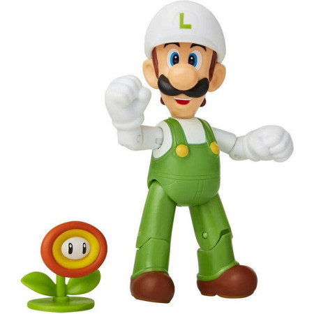 Figurina Nintendo Super Mario - Model Luigi cu floare de foc, 10 cm
