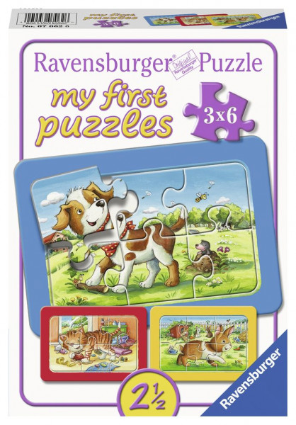 Puzzle Animalute Copii, 3X6 Piese