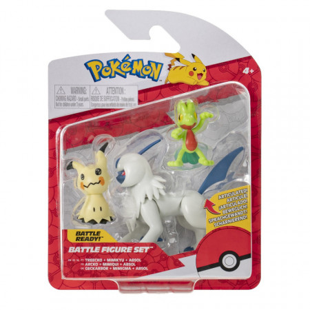 Set 3 figurine blister Pokemon, Treecko, Mimikyu si Absol, 5-7 cm