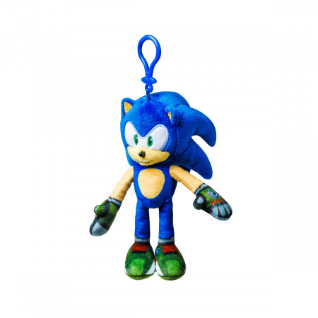 Sonic Prime - Jucarie de plus cu agatatoare, 15 cm, Sonic, strip