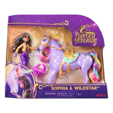 Unicorn Academy Set Sophia Si Wildstar Cu Accesorii De Calarie