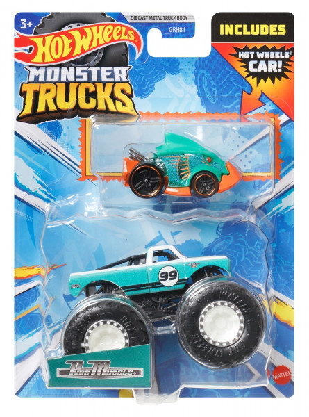Hot Wheels Monster Truck Si Masinuta Metalica Pure Muscle