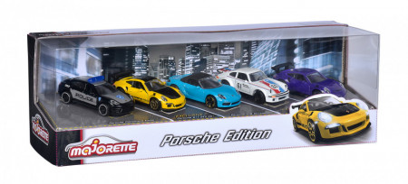 Majorette Set 5 Masinute Metalice Porsche Cu Suspensii