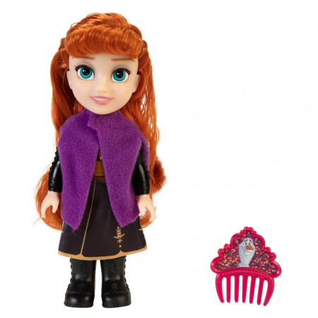 Papusa Anna cu rochita de iarna si pieptene, Disney Frozen 2, 15cm