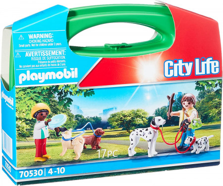 Playmobil - Set Portabil Copii Cu Catelusi