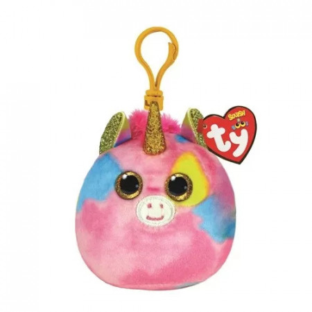 Plus Breloc Ty 8.5Cm Squishy Beanies Fantasia Unicorn Multicolor