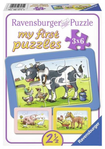 Puzzle animale prieteni, 3x6 piese