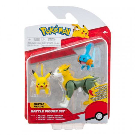 Set figurine Pokemon, model Mudkip, Pikachu si Boltund, 5-7 cm