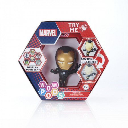 Figurina Wow! Pods - Marvel Iron Man Cu Armura Negru Si Auriu