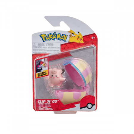 Pokemon - Figurine Clip N Go, Clefairy & Heal Ball