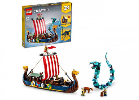 Set LEGO Creator - Corabia Vikingilor si Sarpele Midgard-ului (31132)