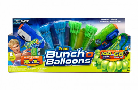 Set X-Shot cu 2 arme si 4 rezerve baloane cu apa, Bunch O Balloons