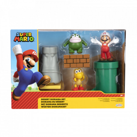 Set de joaca diorama Super Mario Nintendo, model Desert cu figurina 6 cm