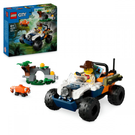 Set LEGO City - Exploratorul junglei pe ATV în cautarea unui panda rosu (60424)