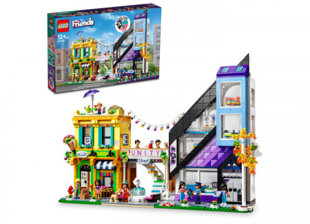 Set LEGO Friends - Florarie si magazin de design in centrul orasului (41732)