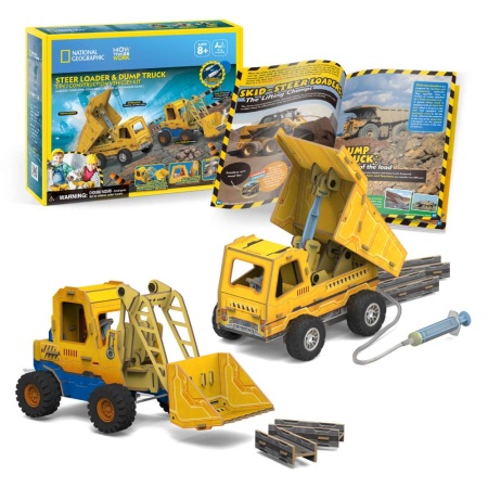 Cubic Fun - Joc Educativ STEM National Geographic puzzle 3D Mini incarcator si Basculanta