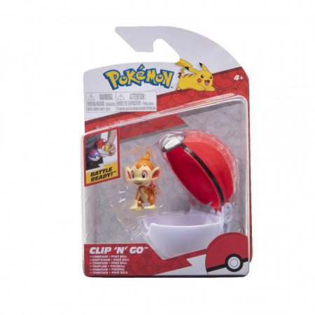 Figurina Clip' N' Go Pokemon, model Chimchar si Poke Ball