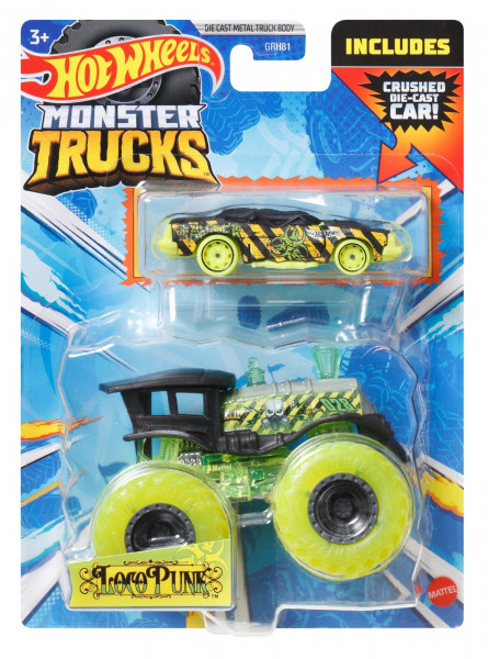 Hot Wheels Monster Truck Si Masinuta Metalica Loco Punk