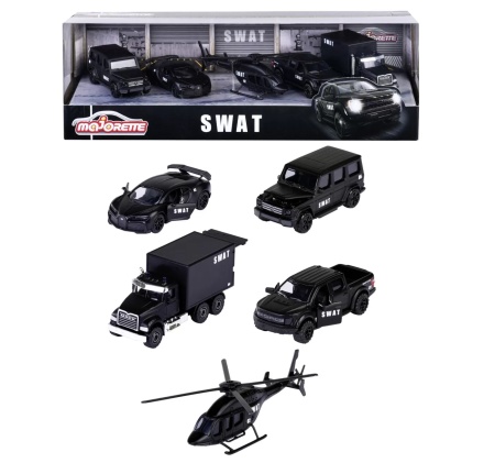 Majorette Masinute Metalice Set 5 Masini Swat