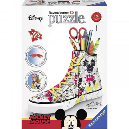 Puzzle 3D Suport Pixuri Sneaker Mickey, 108 Piese
