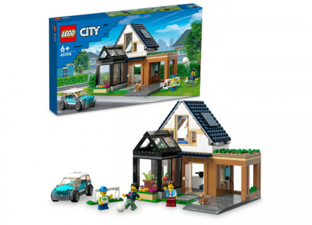 Set LEGO City - Casa familiei si masina electrica (60398)